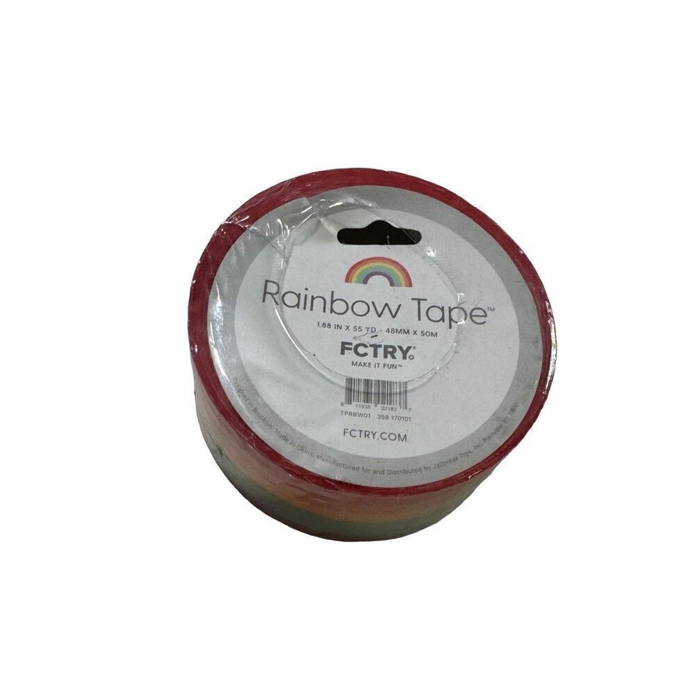 FCTRY Rainbow Tape for Packing or Crafting 55 Yards NEW